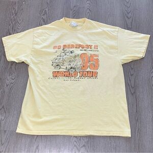 Vintage Barefoot Man Band World Tour Yellow‎ Tee XL Y2K 2000s